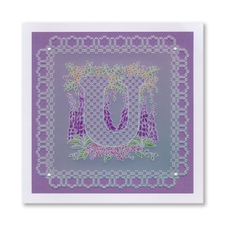 (GRO-WO-42359-01)Groovi® Baby plate A6 Linda's Floral Alphabet - Letter U
