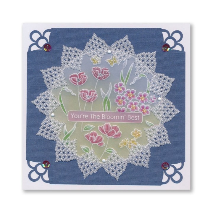(GRO-FL-42370-11)Groovi Plate A5 Linda's Floral Alphabet Plate Mate for A6