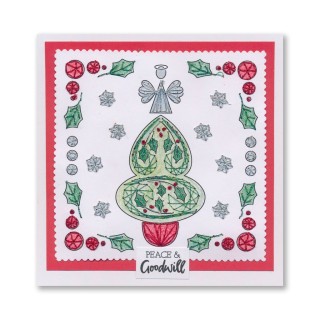 (ACC-CA-31691-XX)Paper Stitch by Clarity - 09 - Holly Christmas Tree Embroidery Card Pack