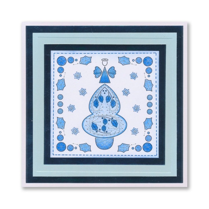 (ACC-CA-31691-XX)Paper Stitch by Clarity - 09 - Holly Christmas Tree Embroidery Card Pack