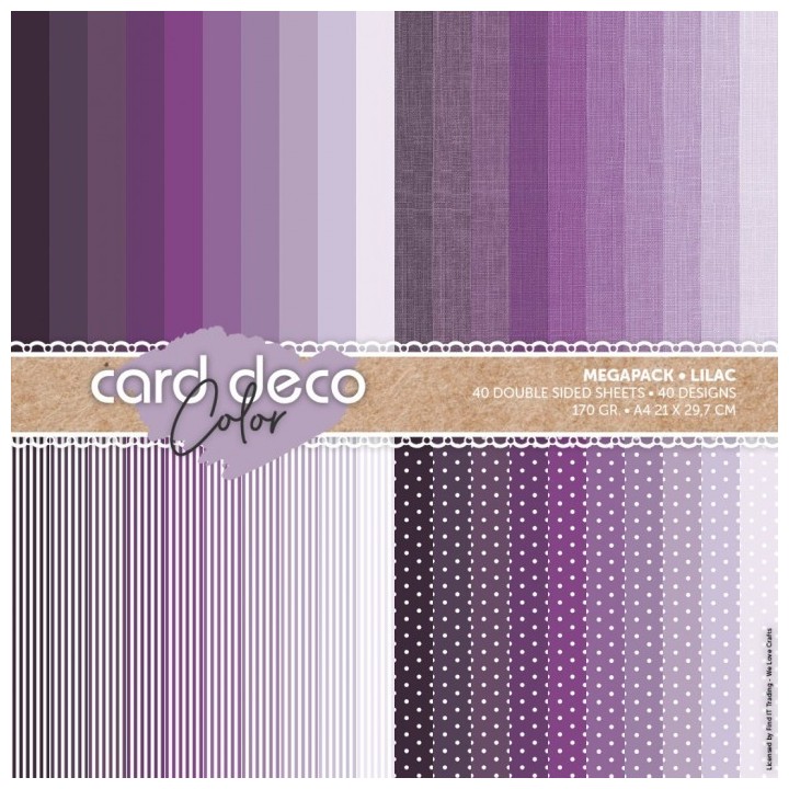 (CDCPPA419003)Card Deco Color Paperpack -Megapack - Lilac - A4