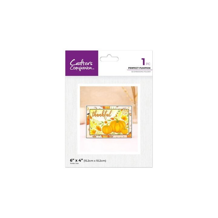 (CC-3D-EF4-PEPU)Crafter's Companion Partial 3D Embossing Folders Perfect Pumpkins