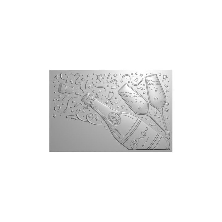 (CC-3D-EF4-CECH)Crafter's Companion Partial 3D Embossing Folders Celebrate Champagne