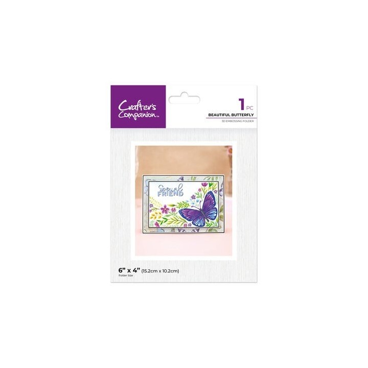 (CC-3D-EF4-BEBU)Crafter's Companion Partial 3D Embossing Folders Beautiful Butterfly