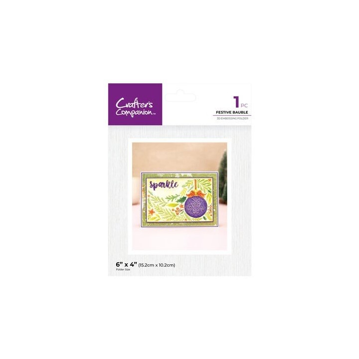 (CC-3D-EF4-FEBA)Crafter's Companion Partial 3D Embossing Folders Festive Bauble