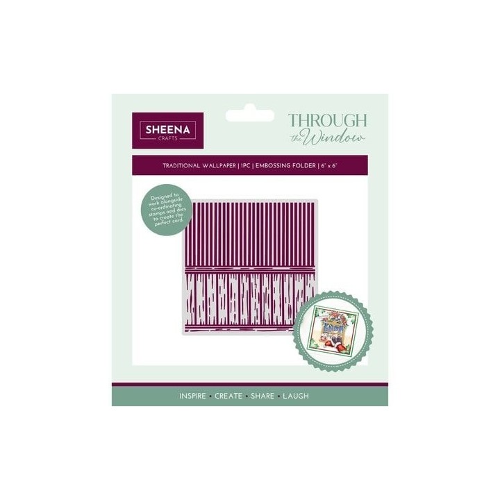 (SD-TW-EF6-TRWA)Crafter's Companion Through the Window 2D Embossing Folders Traditional Wallpaper