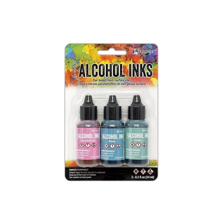 (TAK86130)Ranger • Tim Holtz Alcohol Ink - Kits Getaway (3x0.5 fl oz)Cosmopolitan, Bayou, Juniper
