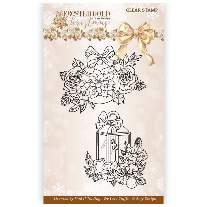 (ADCS10084)Clear Stamps - Amy Design - Frosted Gold Christmas - Christmas Bauble