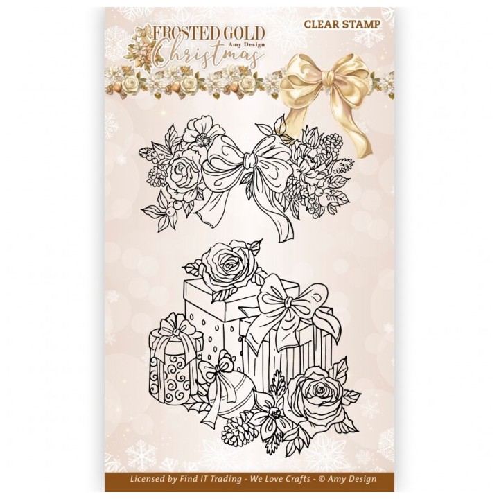 (ADCS10085)Clear Stamps - Amy Design - Frosted Gold Christmas - Presents
