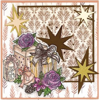 (ADCS10085)Clear Stamps - Amy Design - Frosted Gold Christmas - Presents