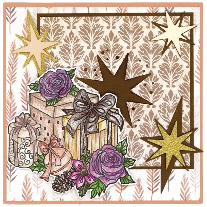 (ADCS10085)Clear Stamps - Amy Design - Frosted Gold Christmas - Presents