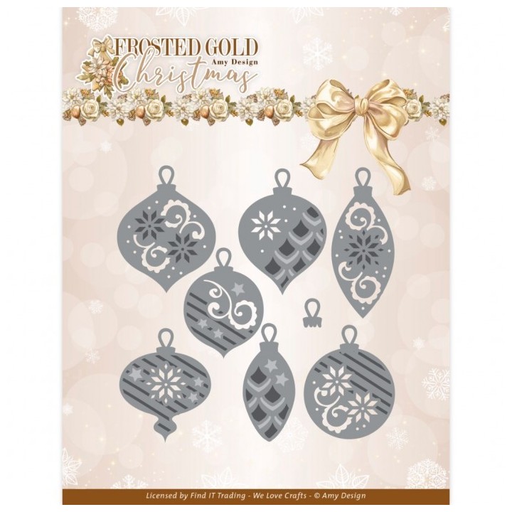 (ADD10321)Dies - Amy Design - Frosted Gold Christmas - Frosted Gold Baubles