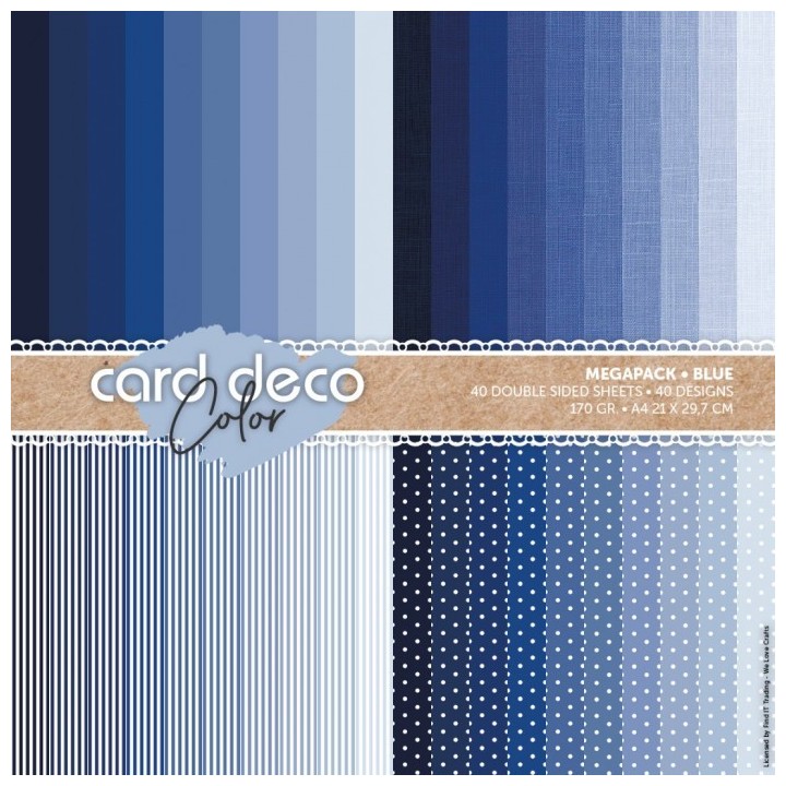 (CDCPPA419004)Card Deco Color Megapack - Blue - A4