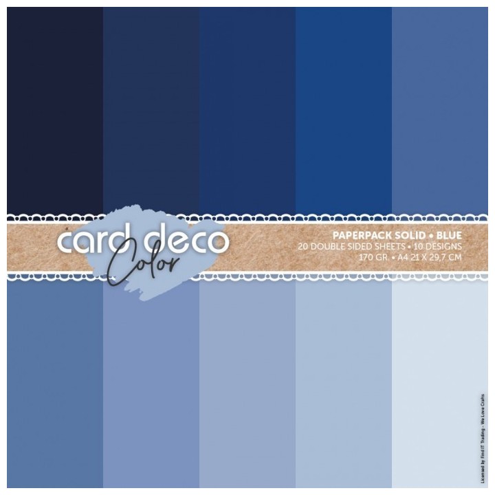 (CDCPPA411004)Card Deco Color Paperpack - Solid - Blue - A4
