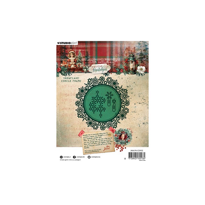(JMA-FN-CD902)Studio Light Cutting Die Snowflake circle frame Festive Nostalgia nr.902