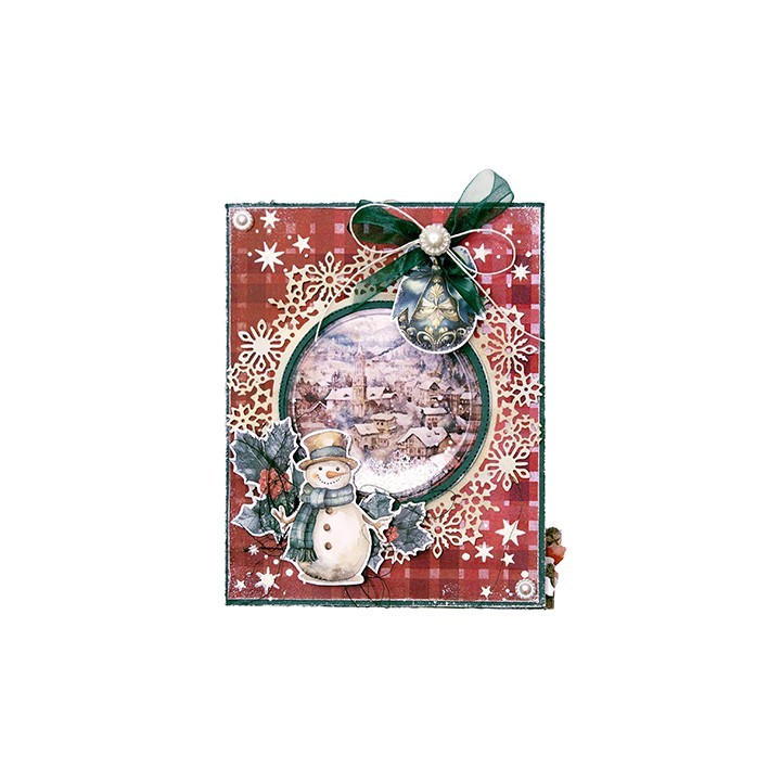 (JMA-FN-CD902)Studio Light Cutting Die Snowflake circle frame Festive Nostalgia nr.902