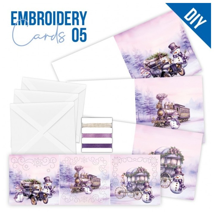 (STDOPP005)Stitch and Do Cards 5 - Berries Beauties - Purple Christmas