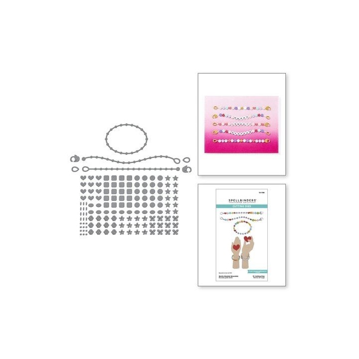 (S4-1386)Spellbinders Bestie Beaded Bracelets Etched Dies