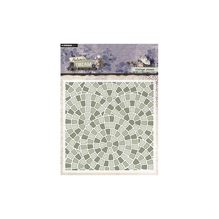 (HE-ND-EMB23)Studio Light embossing folder Vintage stones Nature's Dream 2 nr.23
