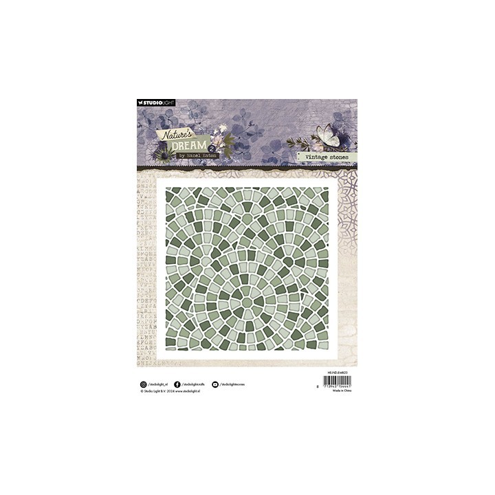 (HE-ND-EMB23)Studio Light embossing folder Vintage stones Nature's Dream 2 nr.23