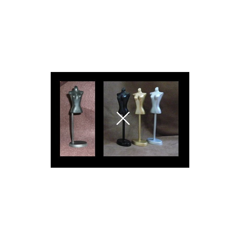 Mannequin argenté 15 cm pour patron Amanda Yeh