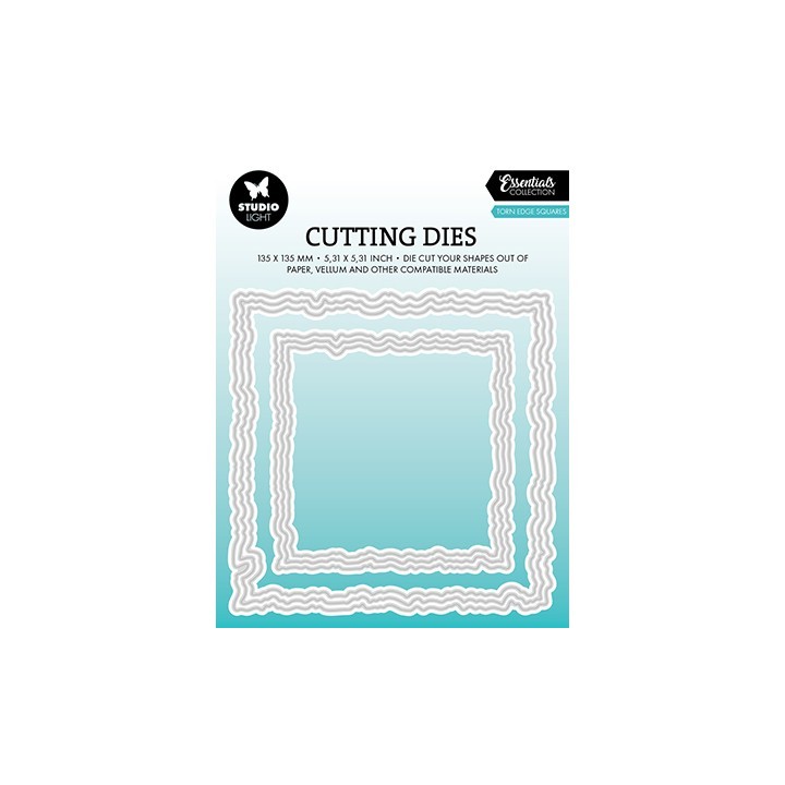 (SL-ES-CD914)Studio Light SL Cutting Die Torn edge squares Essentials nr.914