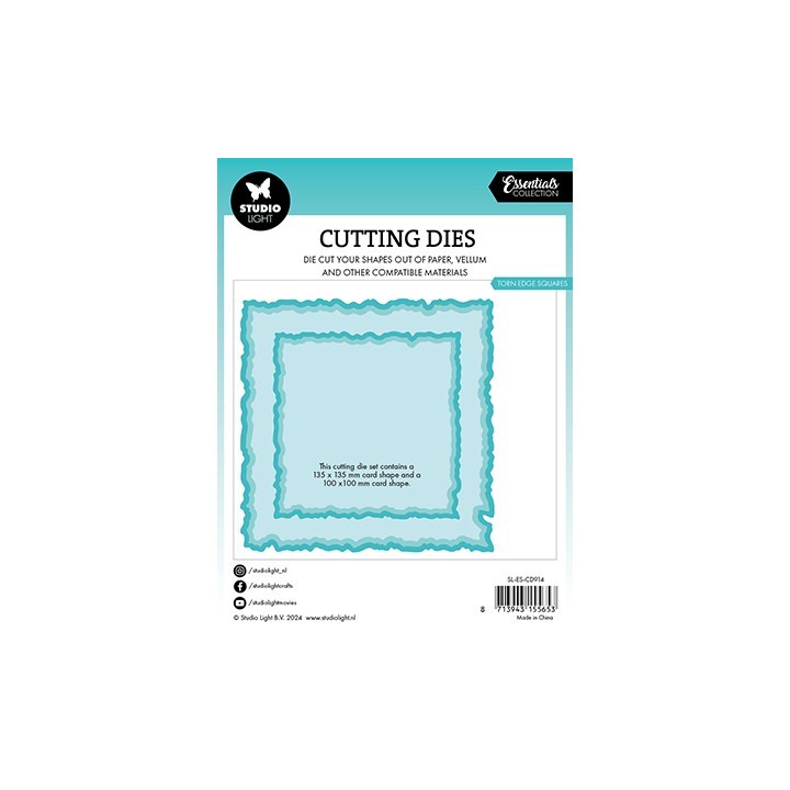 (SL-ES-CD914)Studio Light SL Cutting Die Torn edge squares Essentials nr.914