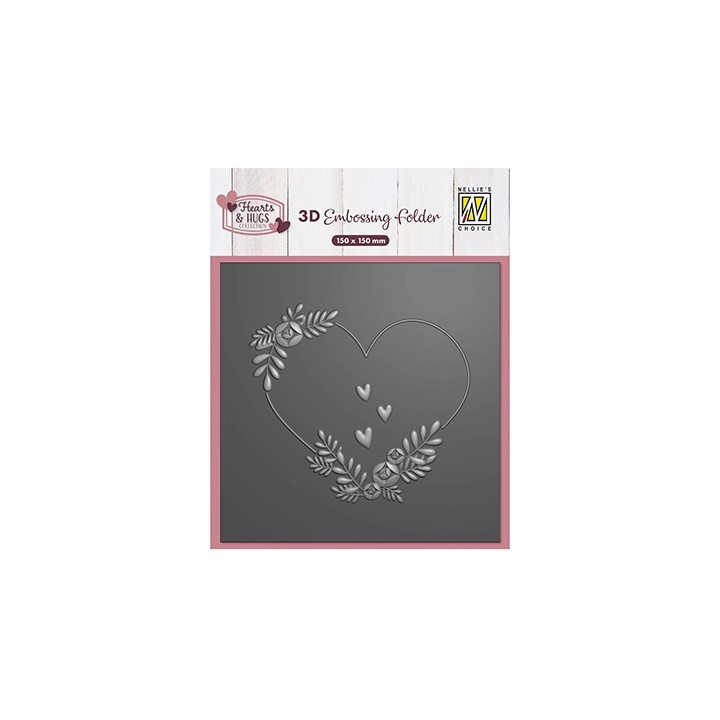 (EF3D104)Nellie's Choice Embossing Flower Heart