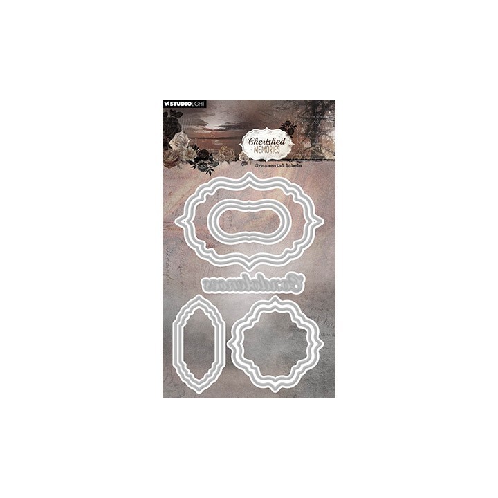 (SL-CM-CD944)Studio Light Cutting Die Ornamental labels Cherished Memories nr.944