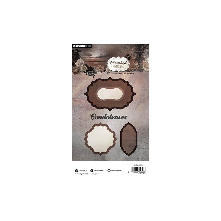 (SL-CM-CD944)Studio Light Cutting Die Ornamental labels Cherished Memories nr.944