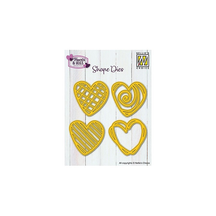 (SD336)Nellie's shape dies Doodle Hearts