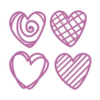 (SD336)Nellie's shape dies Doodle Hearts