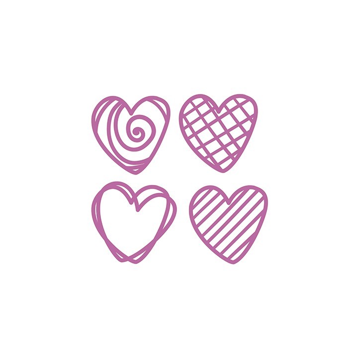 (SD336)Nellie's shape dies Doodle Hearts