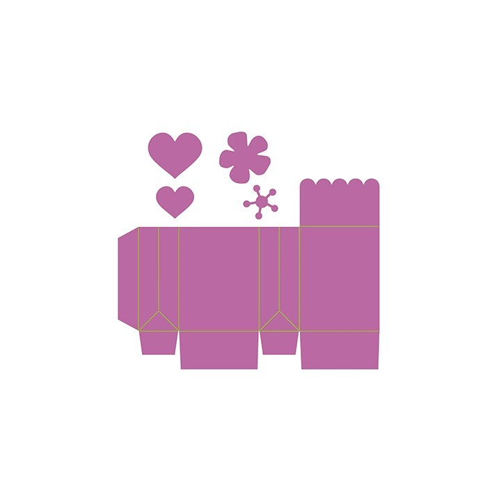 (SD337)Nellie's shape dies Paperbag with Hearts
