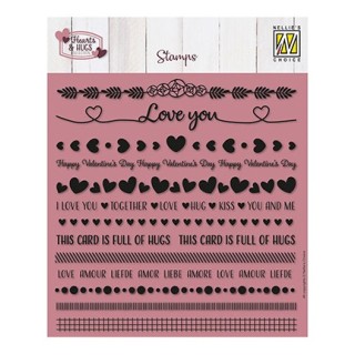 (NSCS023)Nellie`s Choice Clearstamp - Strips Love & Hugs