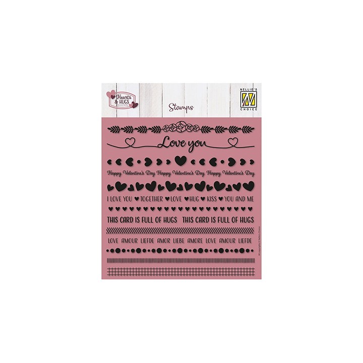 (NSCS023)Nellie`s Choice Clearstamp - Strips Love & Hugs
