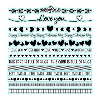 (NSCS023)Nellie`s Choice Clearstamp - Strips Love & Hugs