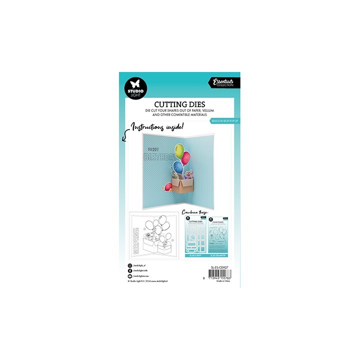 (SL-ES-CD927)Studio Light SL Cutting Die Balloon box pop-up Essentials nr.927