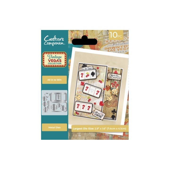 (VV-MD-AITW)Crafter's Companion Vintage Vegas Metal Die All in to Win
