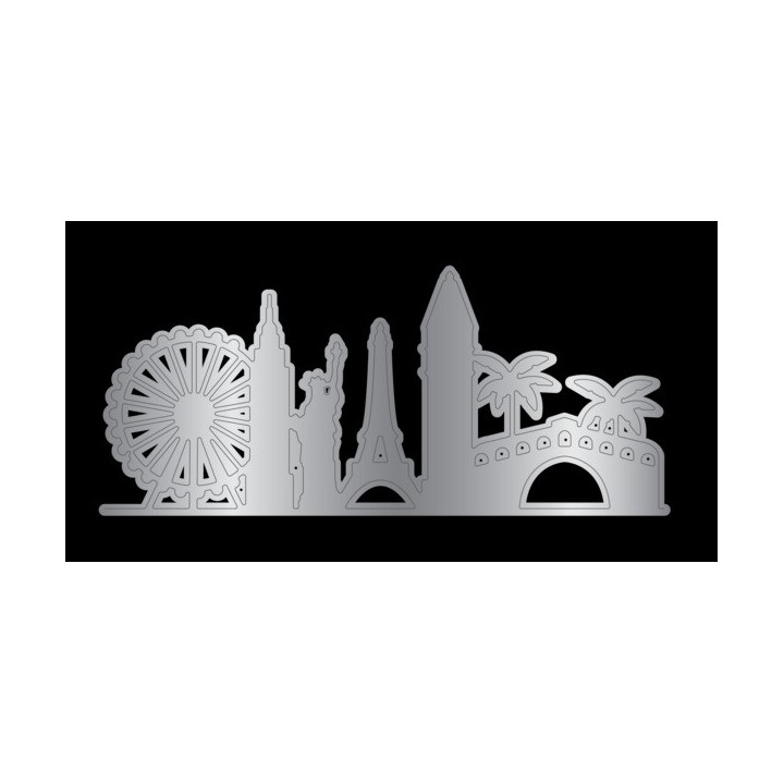 (VV-MD-EDG-VESK)Crafter's Companion Vintage Vegas Metal Die Edge'able Vegas Skyline